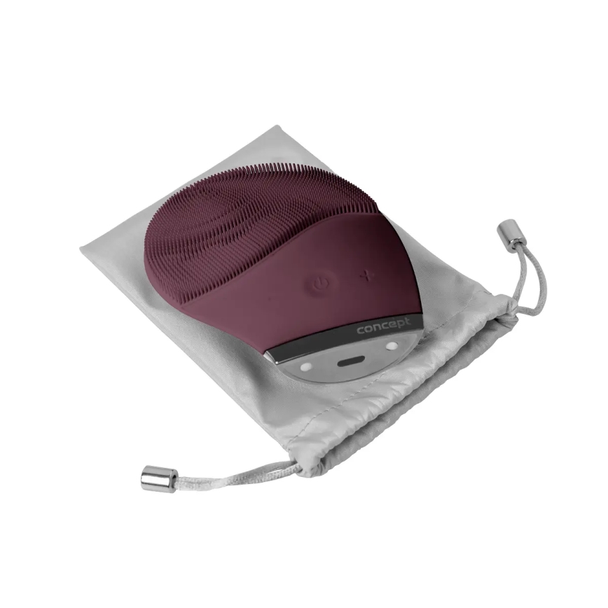 Concept SK9101 - Spazzola detergente per il viso SONIVIBE 2W/5V 250 mAh IPX7 rossa