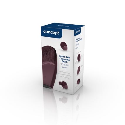 Concept SK9101 - Spazzola detergente per il viso SONIVIBE 2W/5V 250 mAh IPX7 rossa