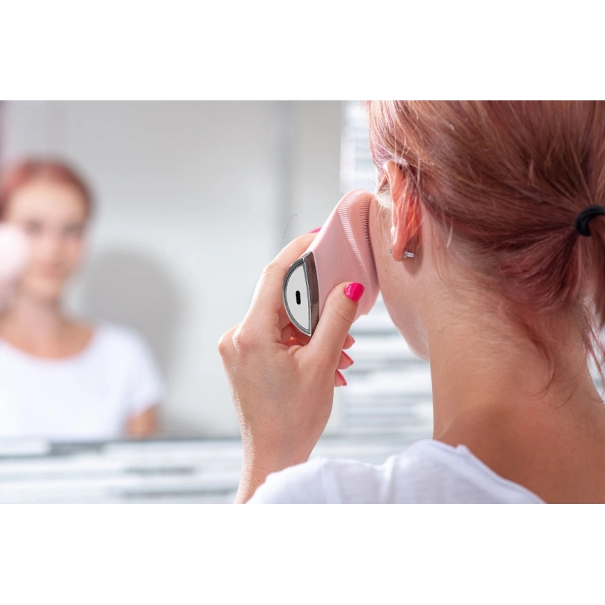 Concept SK9102 - Spazzola detergente per il viso SONIVIBE 2W/5V 250 mAh IPX7 rosa