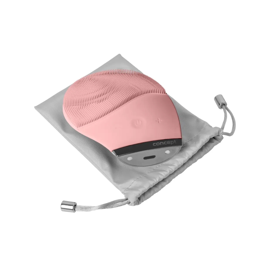 Concept SK9102 - Spazzola detergente per il viso SONIVIBE 2W/5V 250 mAh IPX7 rosa