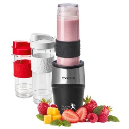 Concept SM3385 - Frullatore per smoothie con accessori ACTIVE SMOOTHIE 500W/230V nero