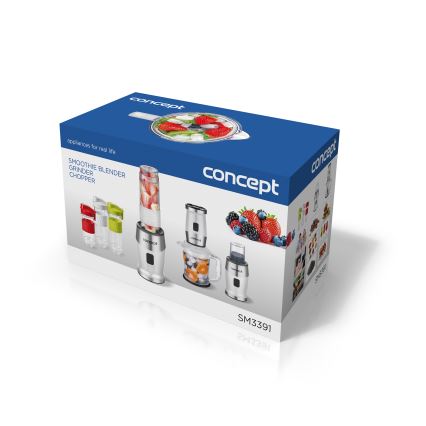 Concept SM3391 - Frullatore per smoothie con accessori 700W/230V bianco