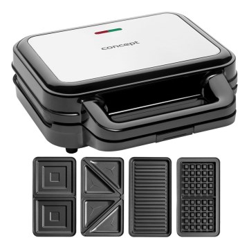 Concept SV3070 - Macchina per i panini XXL 4in1 900W/230V nero/acciaio inossidabile