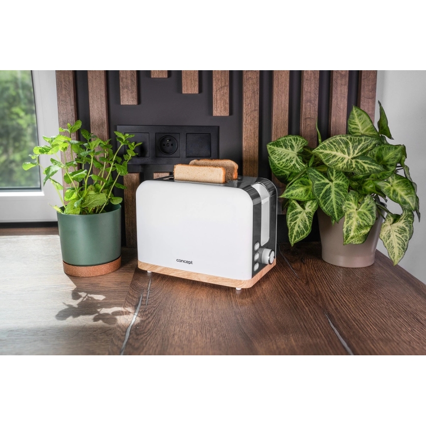 Concept TE2015 - Tostapane per 2 fette 930W/230V bianco