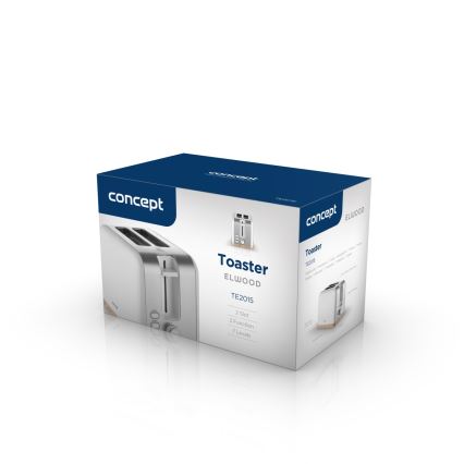 Concept TE2015 - Tostapane per 2 fette 930W/230V bianco