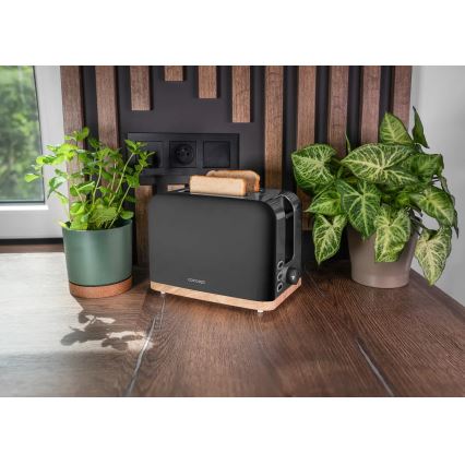 Concept TE2016 - Tostapane per 2 fette con griglia riscaldante 930W/230V, nero