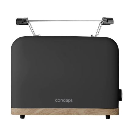 Concept TE2016 - Tostapane per 2 fette con griglia riscaldante 930W/230V, nero