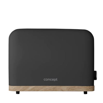 Concept TE2016 - Tostapane per 2 fette con griglia riscaldante 930W/230V, nero