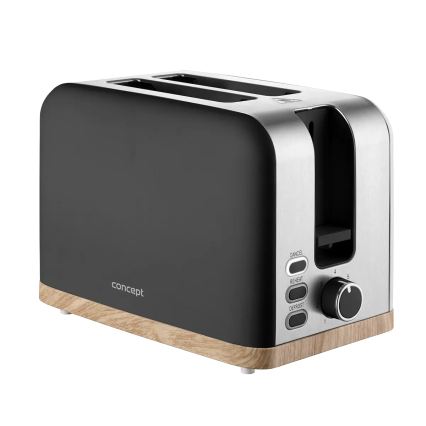 Concept TE2016 - Tostapane per 2 fette con griglia riscaldante 930W/230V, nero