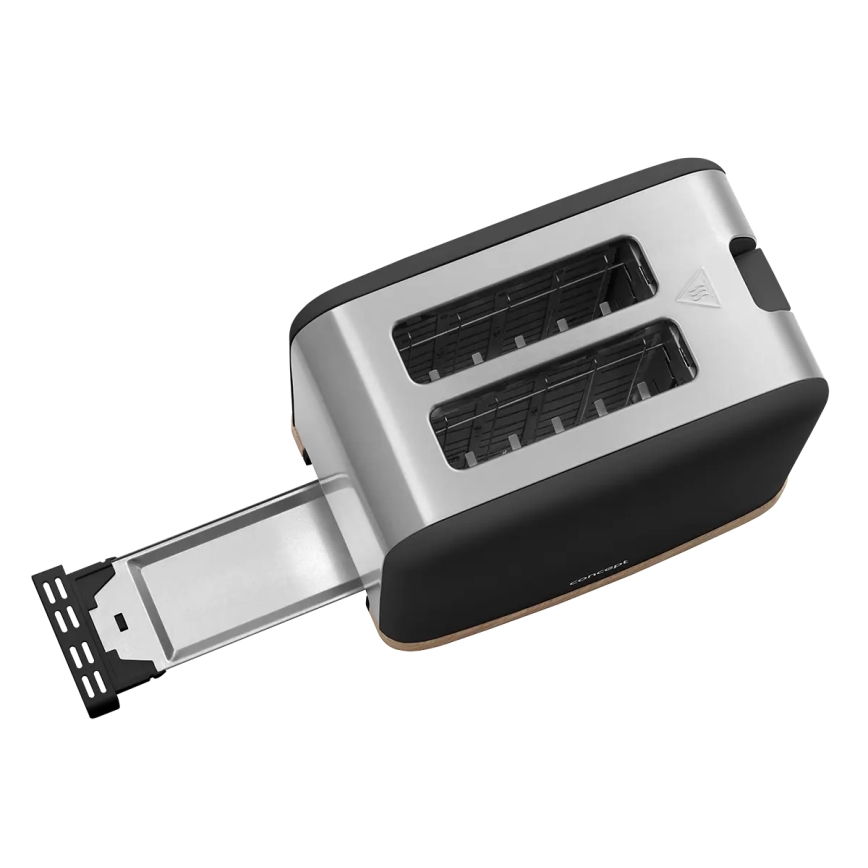 Concept TE2016 - Tostapane per 2 fette con griglia riscaldante 930W/230V, nero