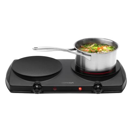 Concept VE3060 - Fornello elettrico a due piastre 2500W/230V nero
