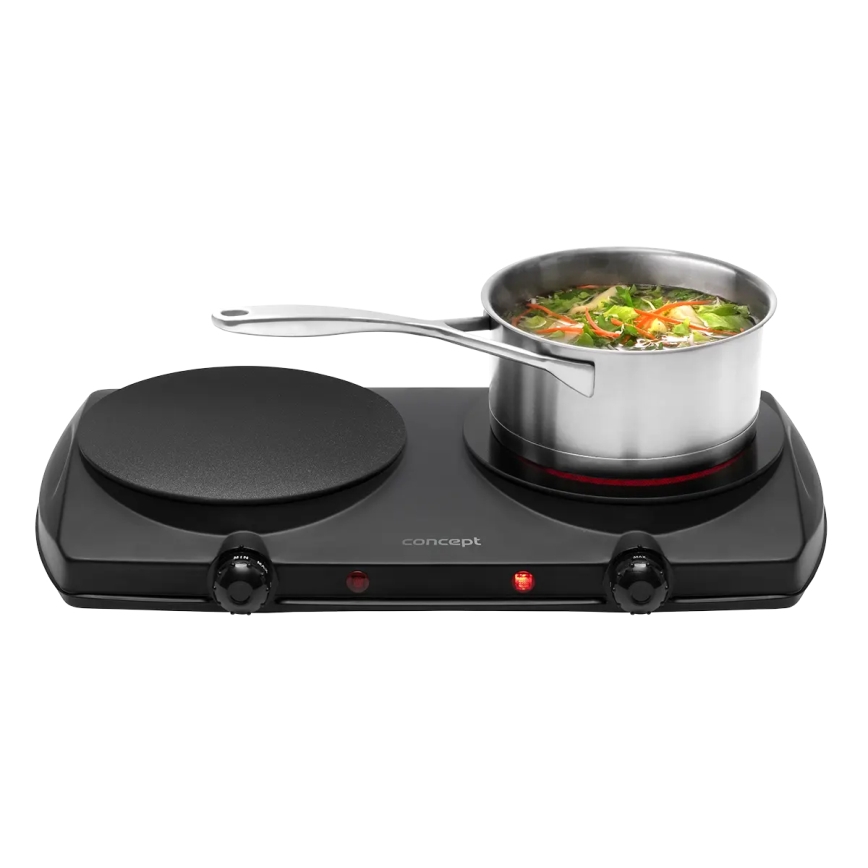 Concept VE3060 - Fornello elettrico a due piastre 2500W/230V nero