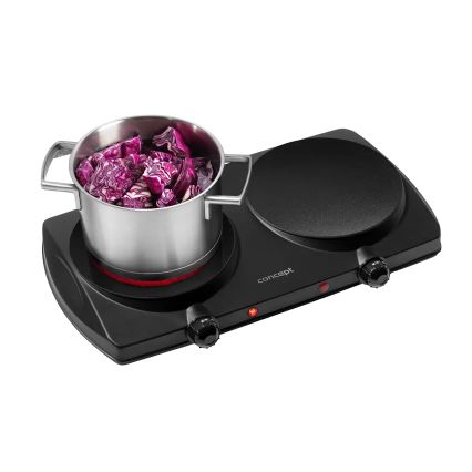 Concept VE3060 - Fornello elettrico a due piastre 2500W/230V nero