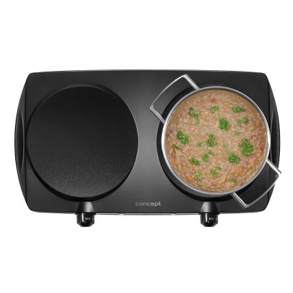 Concept VE3060 - Fornello elettrico a due piastre 2500W/230V nero