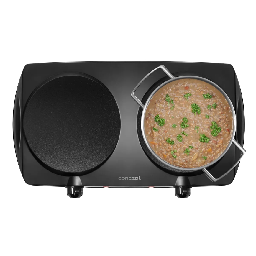 Concept VE3060 - Fornello elettrico a due piastre 2500W/230V nero