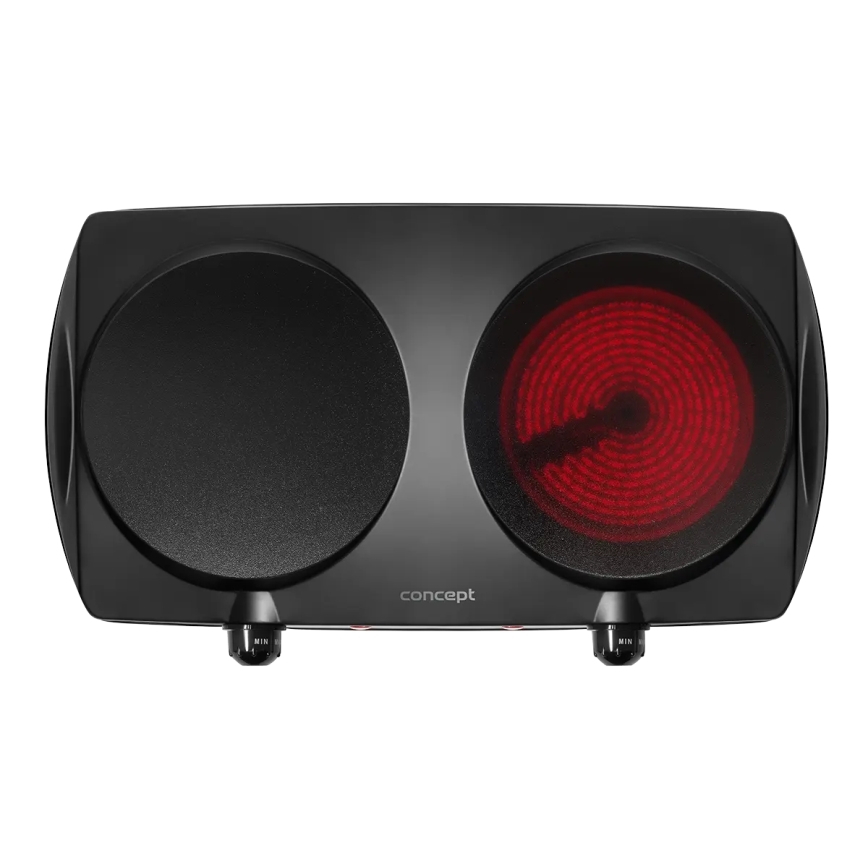 Concept VE3060 - Fornello elettrico a due piastre 2500W/230V nero