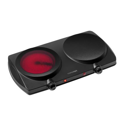 Concept VE3060 - Fornello elettrico a due piastre 2500W/230V nero