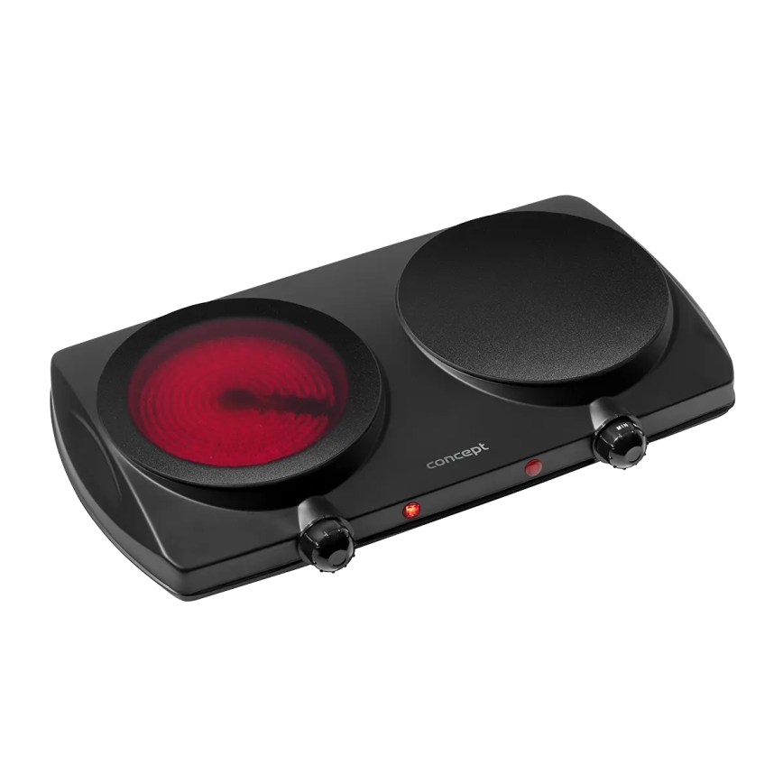 Concept VE3060 - Fornello elettrico a due piastre 2500W/230V nero