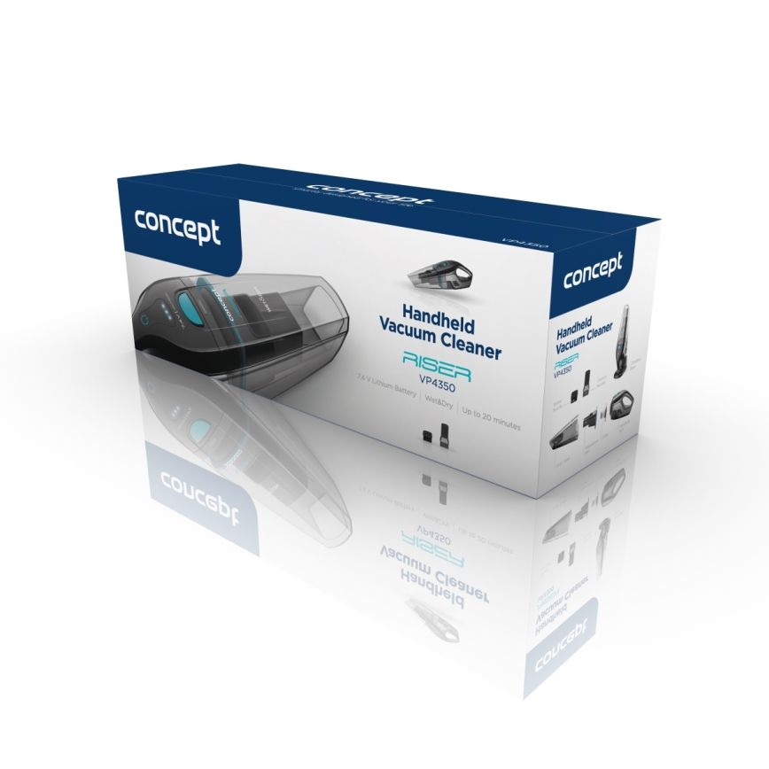 Concept VP4350 - Aspirapolvere a mano WET & DRY RISER 50W/7,4V 2200 mAh nero