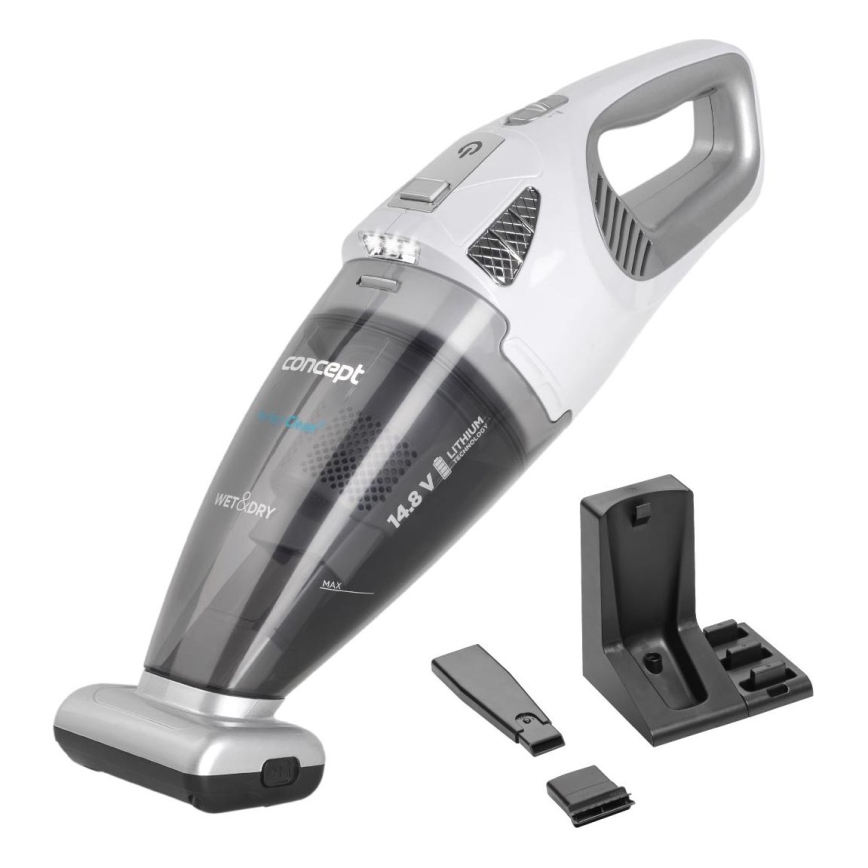 Concept VP4370 - Aspirapolvere portatile WET & DRY PERFECT CLEAN 90W/14,8V 2200 mAh bianco