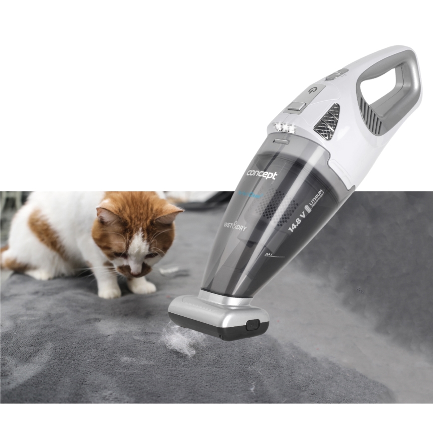 Concept VP4370 - Aspirapolvere portatile WET & DRY PERFECT CLEAN 90W/14,8V 2200 mAh bianco