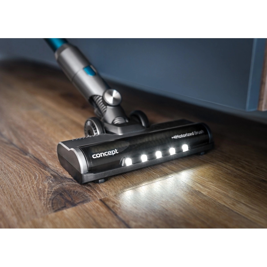 Concept VP6045 - Scopa elettrica 2 in 1 a bastone e portatile ICONIC SUCTION PRO, 450 W / 29,6 V, 2500 mAh, blu