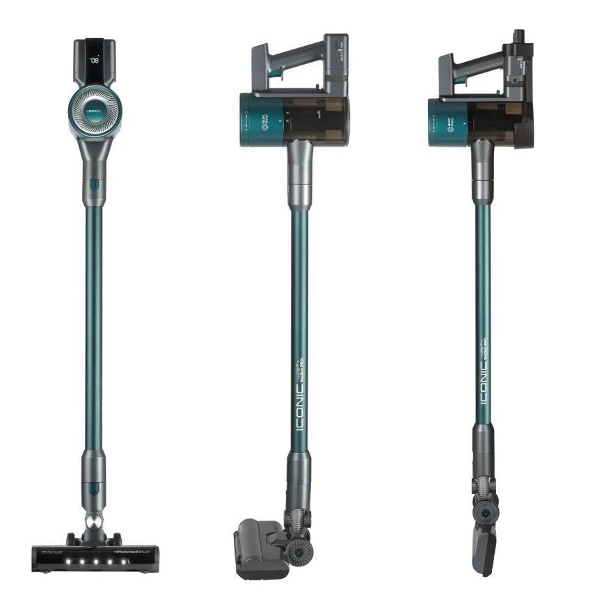 Concept VP6045 - Scopa elettrica 2 in 1 a bastone e portatile ICONIC SUCTION PRO, 450 W / 29,6 V, 2500 mAh, blu