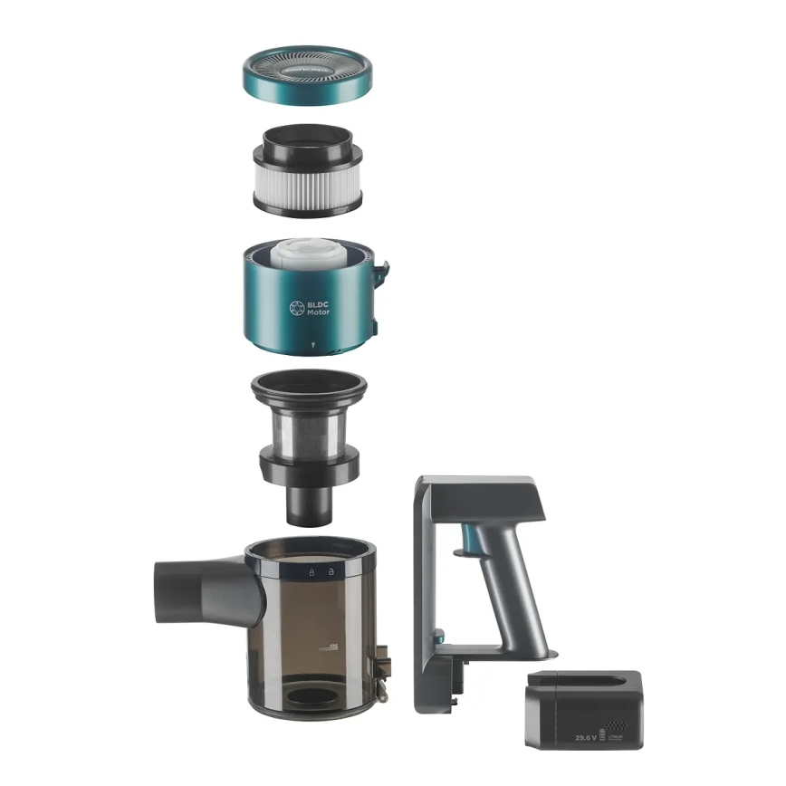 Concept VP6045 - Scopa elettrica 2 in 1 a bastone e portatile ICONIC SUCTION PRO, 450 W / 29,6 V, 2500 mAh, blu