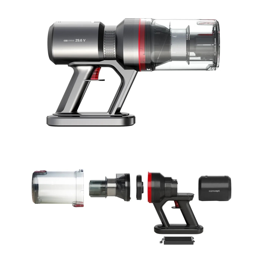 Concept VP6150 - Scopa elettrica 3 in 1 ULTIMATE UV POWER 500 W / 29,6 V, 2200 mAh nera