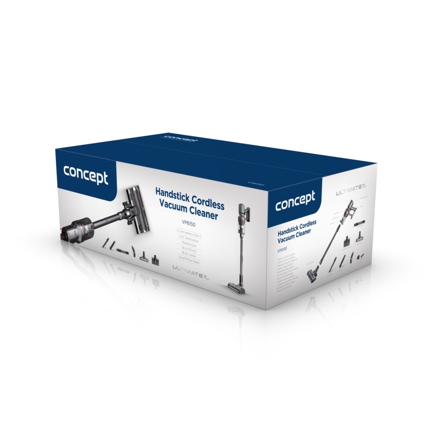 Concept VP6150 - Scopa elettrica 3 in 1 ULTIMATE UV POWER 500 W / 29,6 V, 2200 mAh nera