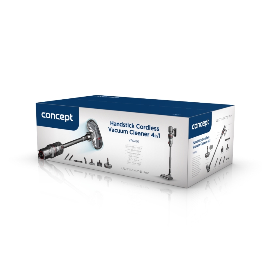 Concept VP6260 - Scopa elettrica 4-in-1 ULTIMATE PRO+ 500W/29,6V 2200 mAh nera