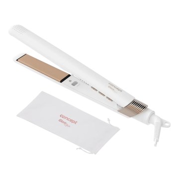 Concept VZ2110 - Piastra per capelli GLAM STYLE 48W/230V bianca/oro rosa