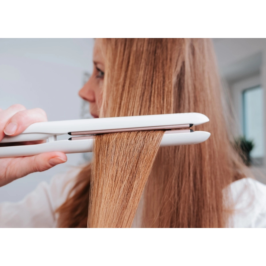 Concept VZ2110 - Piastra per capelli GLAM STYLE 48W/230V bianca/oro rosa