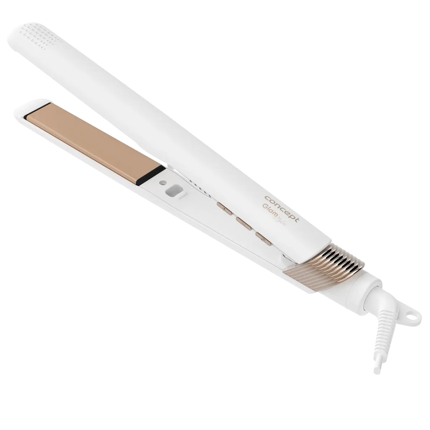 Concept VZ2110 - Piastra per capelli GLAM STYLE 48W/230V bianca/oro rosa