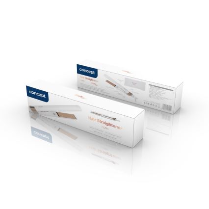 Concept VZ2110 - Piastra per capelli GLAM STYLE 48W/230V bianca/oro rosa