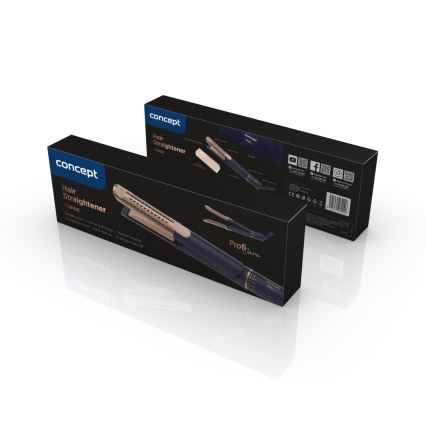 Concept VZ8100 - Piastra per capelli PROFI CARE 60W/230V blu/oro