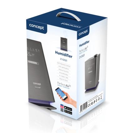 Concept ZV2021-  Umidificatore d'aria con diffusore di aromi PERFECT AIR SMART 4,6 l 110W/230V Wi-Fi antracite + telecomando
