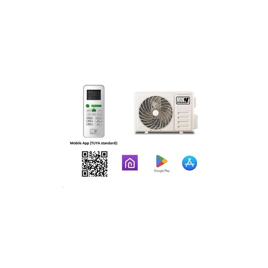 Condizionatore 12K V1 3,5 kW 12000 BTU Wi-Fi Tuya bianco + telecomando