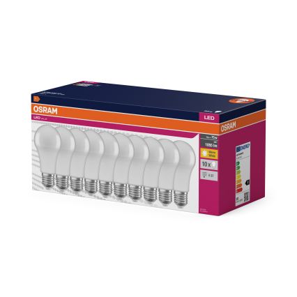 Confezione da 10 lampadine LED CLASSIC A75 E27/10W/230V 2700K - Osram
