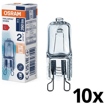 Confezione da 10 lampadine per forno HALOPIN G9/25W/230V 2700K - Osram