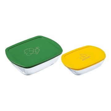 Confezione da 2 contenitori in vetro per alimenti PYREX 1,2/2,5 l