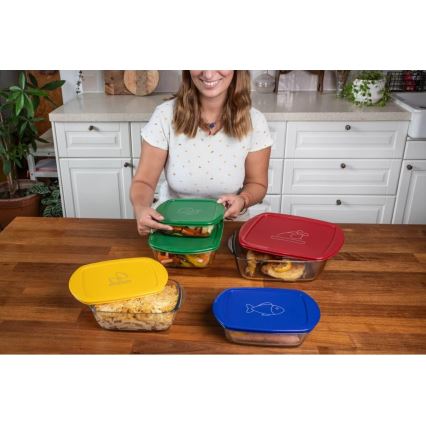 Confezione da 2 contenitori in vetro per alimenti PYREX 1,2/2,5 l