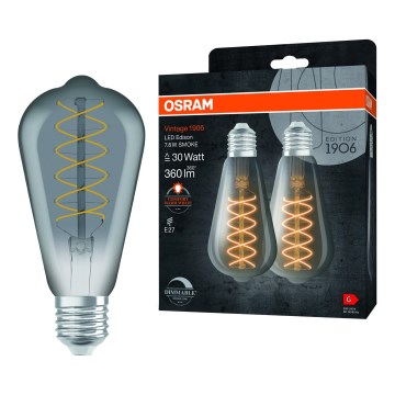 Confezione da 2 lampadine LED dimmerabili a filamento VINTAGE E27/7,8W/230V 1800K - Osram