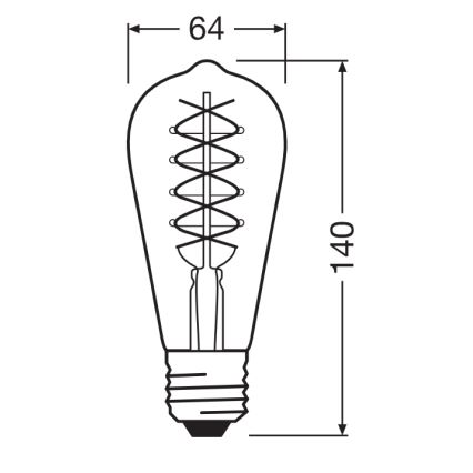 Confezione da 2 lampadine LED dimmerabili a filamento VINTAGE E27/7,8W/230V 1800K - Osram