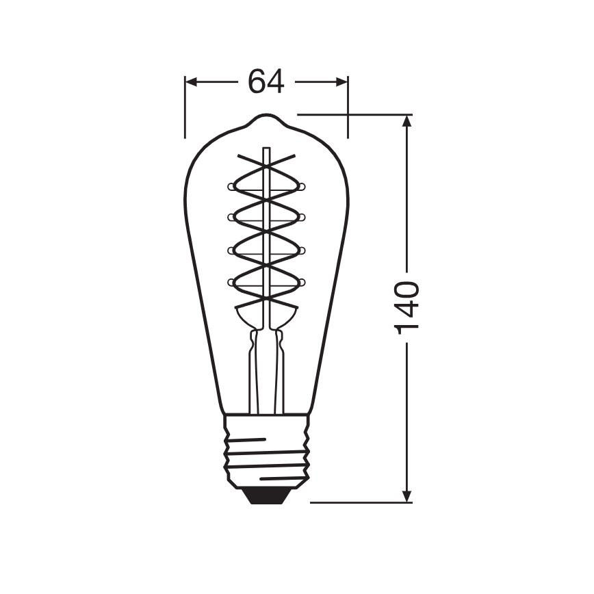 Confezione da 2 lampadine LED dimmerabili a filamento VINTAGE E27/7,8W/230V 1800K - Osram