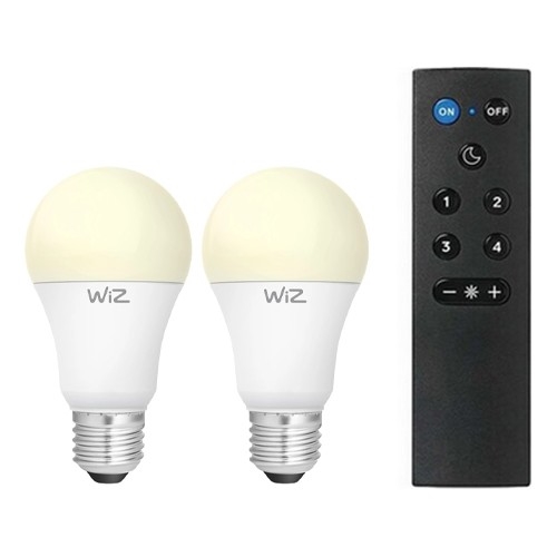 Confezione da 2 lampadine LED dimmerabili A60 E27/9W/230V 2700K Wi-Fi + telecomando - WiZ