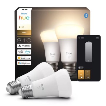Confezione da 2 lampadine LED dimmerabili Philips Hue WHITE E27/7W/230V 2700K