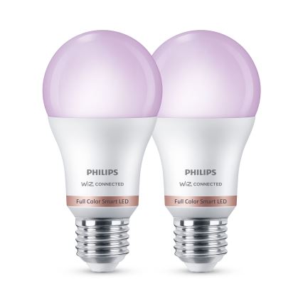 Set da 2 lampadine LED RGB dimmerabili Philips SMART A60 E27/8,5W/230V 2200-6500K