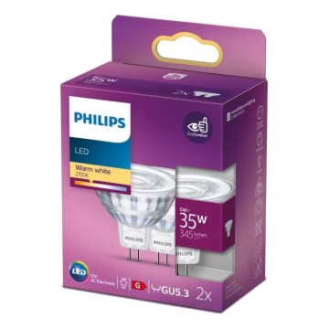 Confezione da 2 lampadine LED Philips GU5,3/MR16/5W/12V 2700K