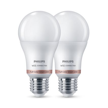 Confezione da 2 lampadine LED RGB dimmerabili Philips SMART A60 E27/8,5W/230V 2200-6500K + telecomando